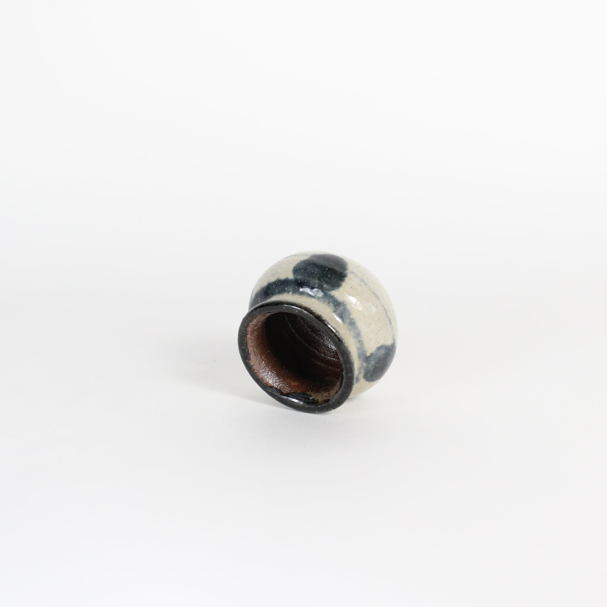 Japanese Yomitan-yaki Ceramic Mini Jar II/Chasen Holder