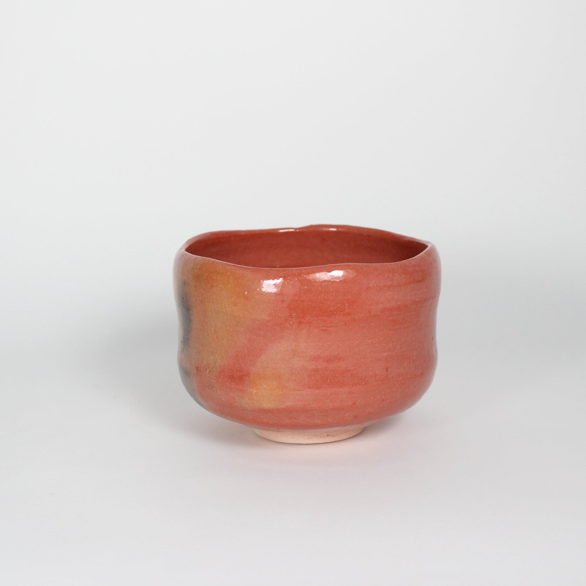 Japanese Aka Raku Ceramic Tea Bowl