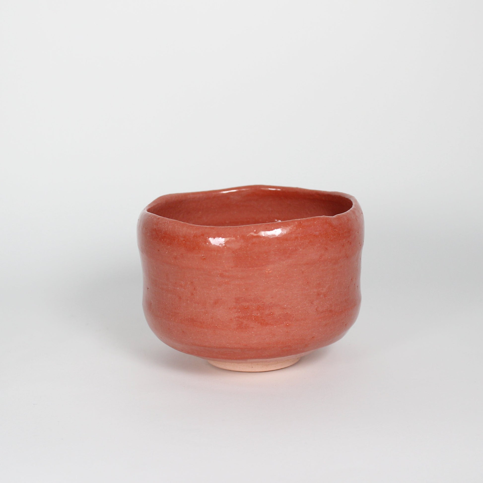 Japanese Aka Raku Ceramic Tea Bowl