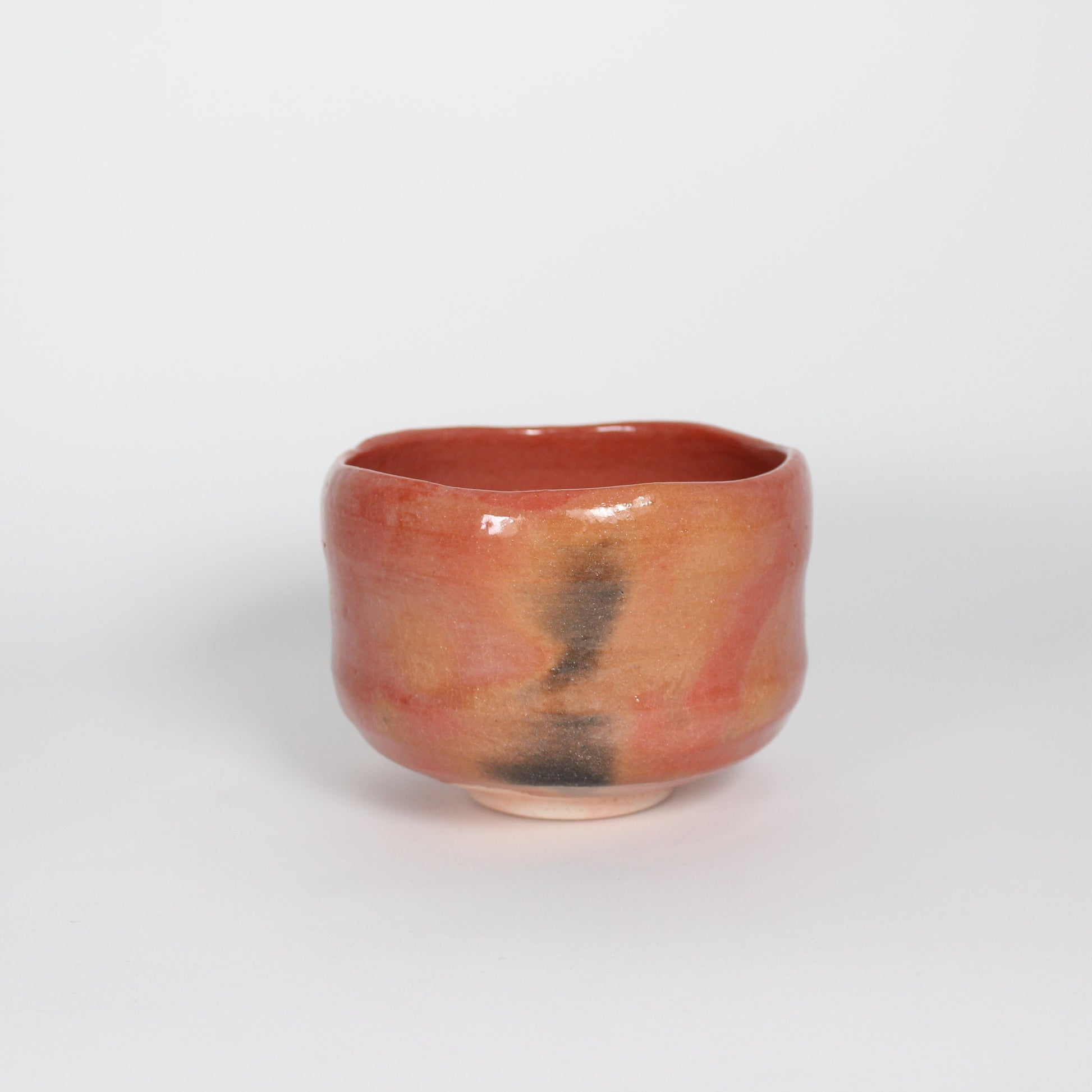 Japanese Aka Raku Ceramic Tea Bowl