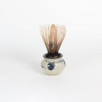 Japanese Yomitan-yaki Ceramic Mini Jar II/Chasen Holder