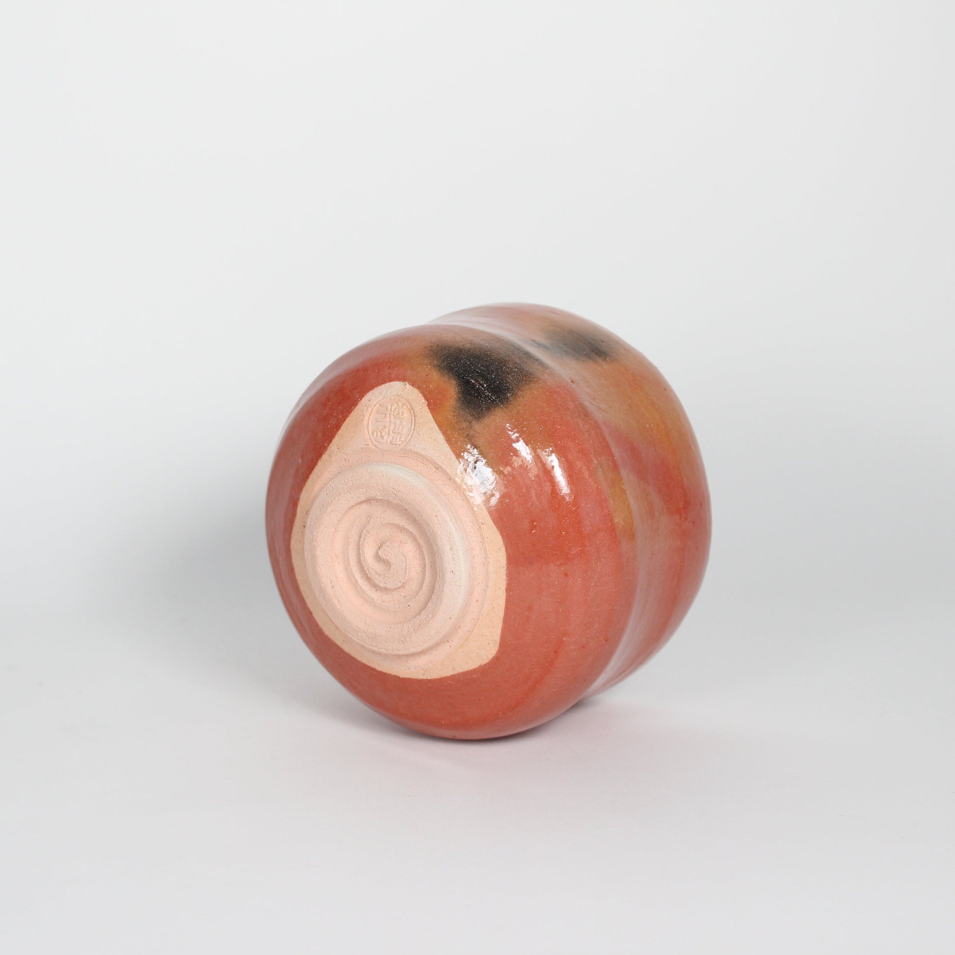 Japanese Aka Raku Ceramic Tea Bowl