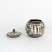 Japanese Onta-yaki Ceramic Lidded Jar