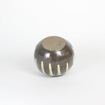 Japanese Onta-yaki Ceramic Lidded Jar, Dripping Glaze