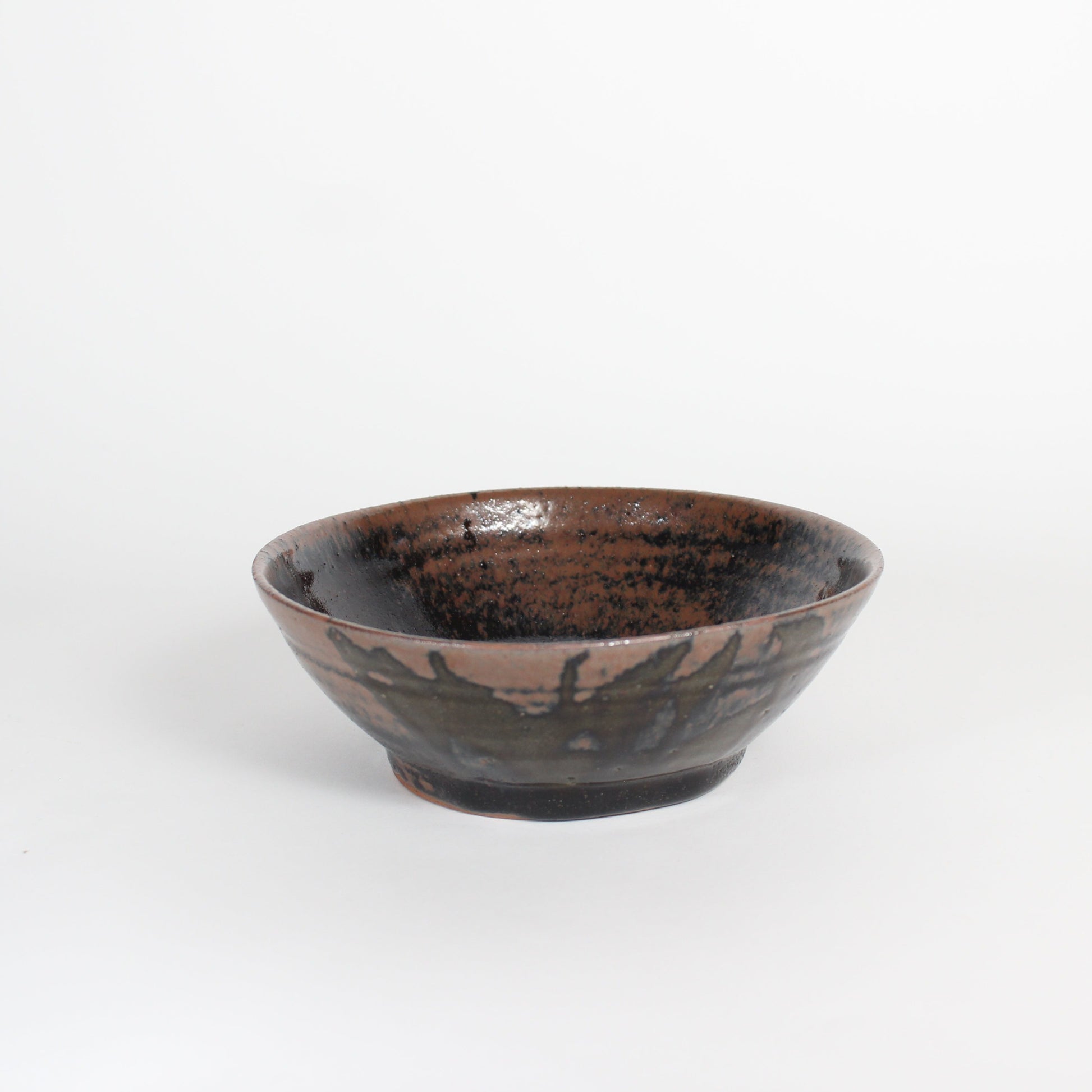 Japanese Black Glazed &quot;Figaki&quot; Ceramic Smudging Bowl