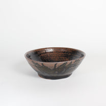 Japanese Black Glazed &quot;Figaki&quot; Ceramic Smudging Bowl