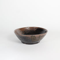 Japanese Black Glazed &quot;Figaki&quot; Ceramic Smudging Bowl