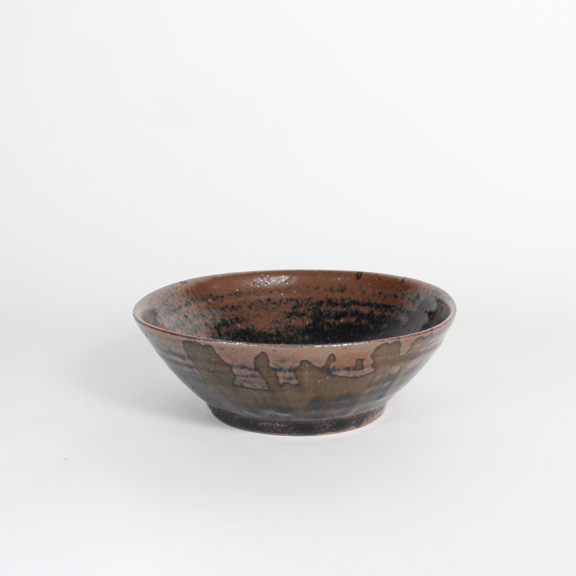 Japanese Black Glazed &quot;Figaki&quot; Ceramic Smudging Bowl