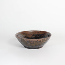 Japanese Black Glazed &quot;Figaki&quot; Ceramic Smudging Bowl