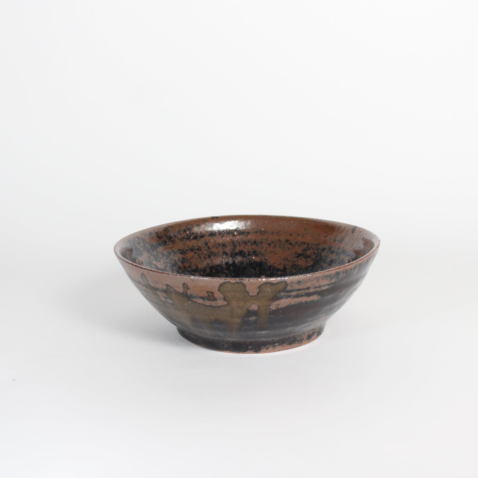 Japanese Black Glazed &quot;Figaki&quot; Ceramic Smudging Bowl
