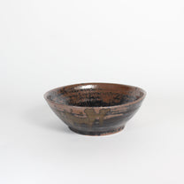 Japanese Black Glazed &quot;Figaki&quot; Ceramic Smudging Bowl