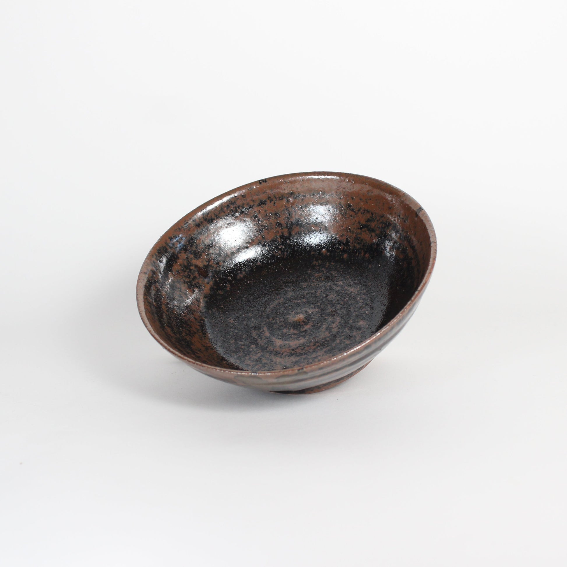 Japanese Black Glazed &quot;Figaki&quot; Ceramic Smudging Bowl