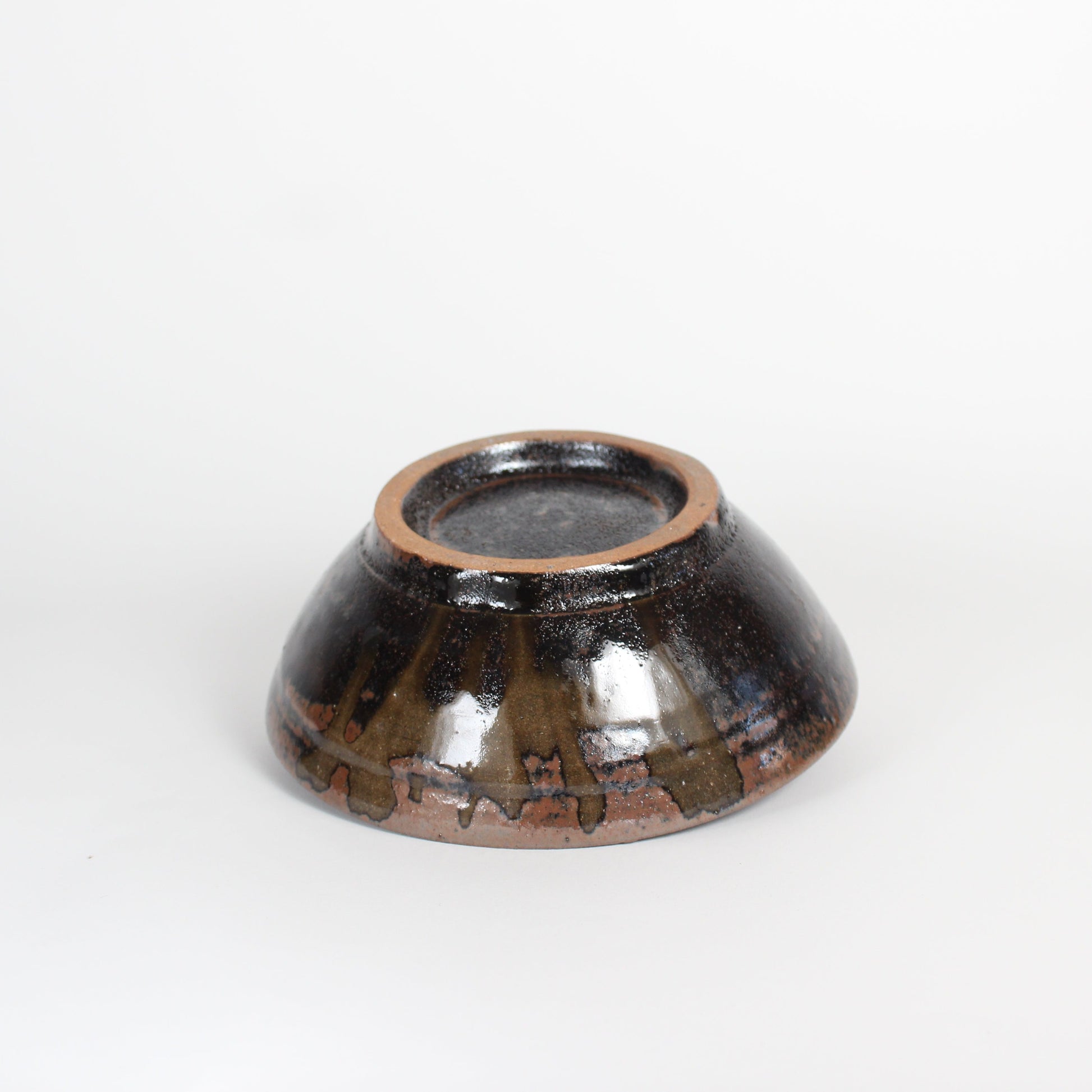 Japanese Black Glazed &quot;Figaki&quot; Ceramic Smudging Bowl