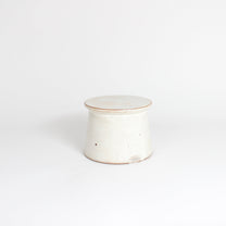Korean Buncheong Ceramic High-Footed Round Plate, H 2.75&quot;