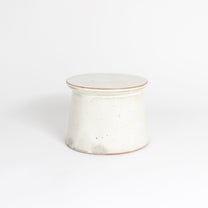 Korean Buncheong Ceramic High-Footed Round Plate, H 2.75&quot;