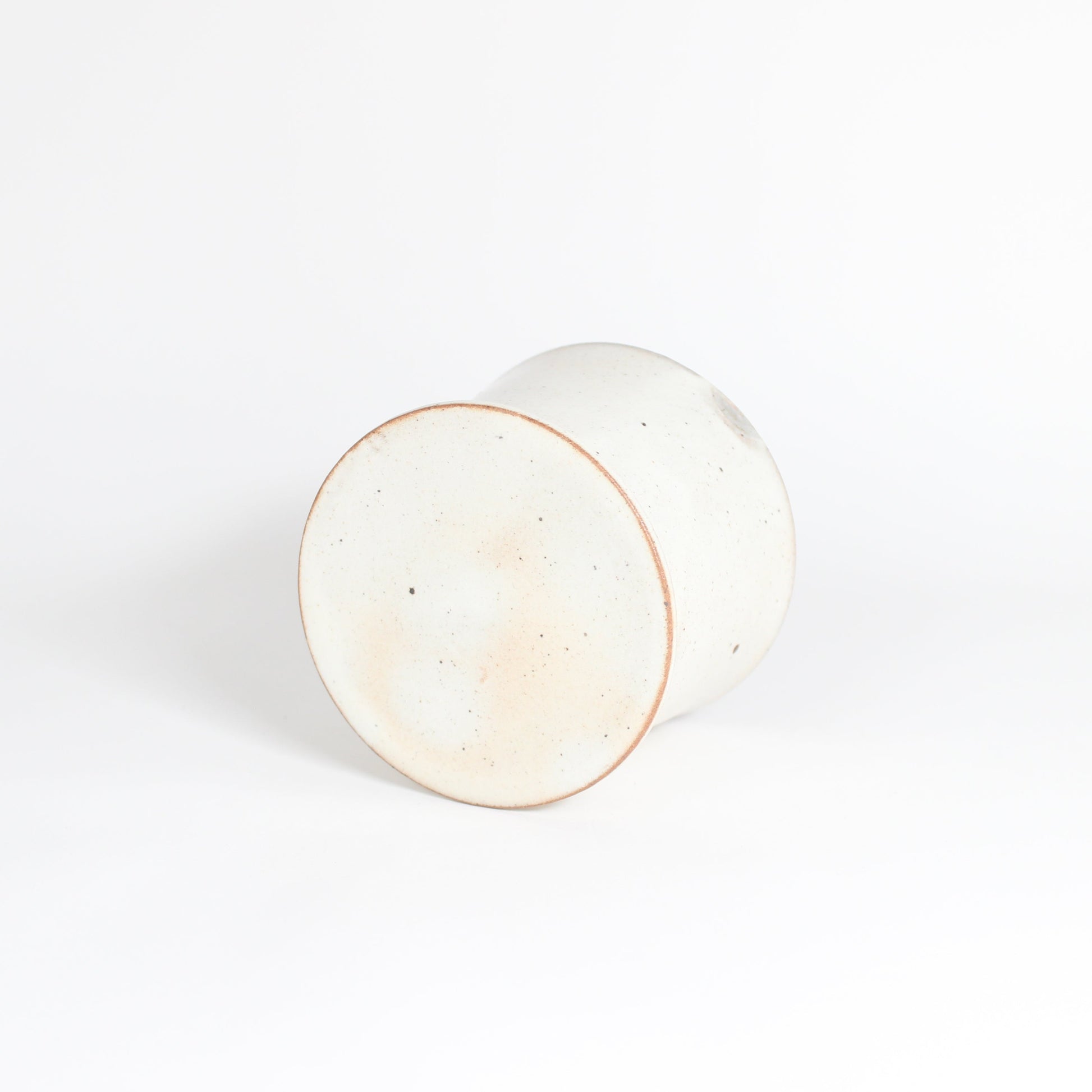 Korean Buncheong Ceramic High-Footed Round Plate, H 2.75&quot;