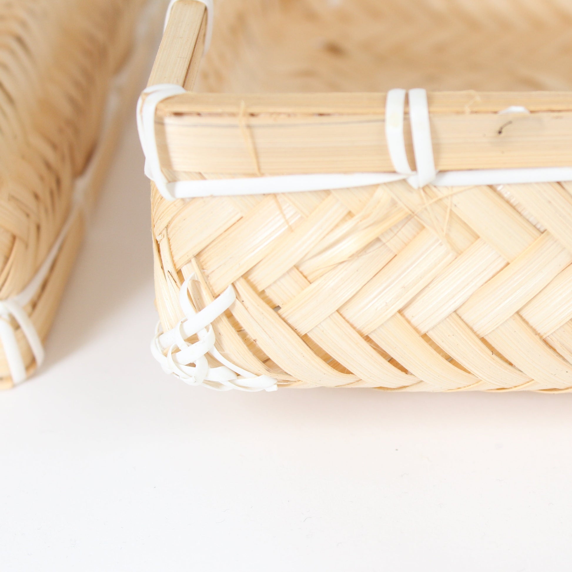 Handcrafted Woven Lidded Bamboo Baskets, M