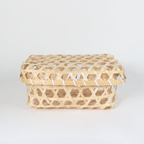 Handcrafted Retro Woven Lidded Bamboo Baskets, 3 Sizes