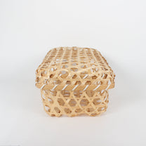 Handcrafted Retro Woven Lidded Bamboo Baskets, 3 Sizes