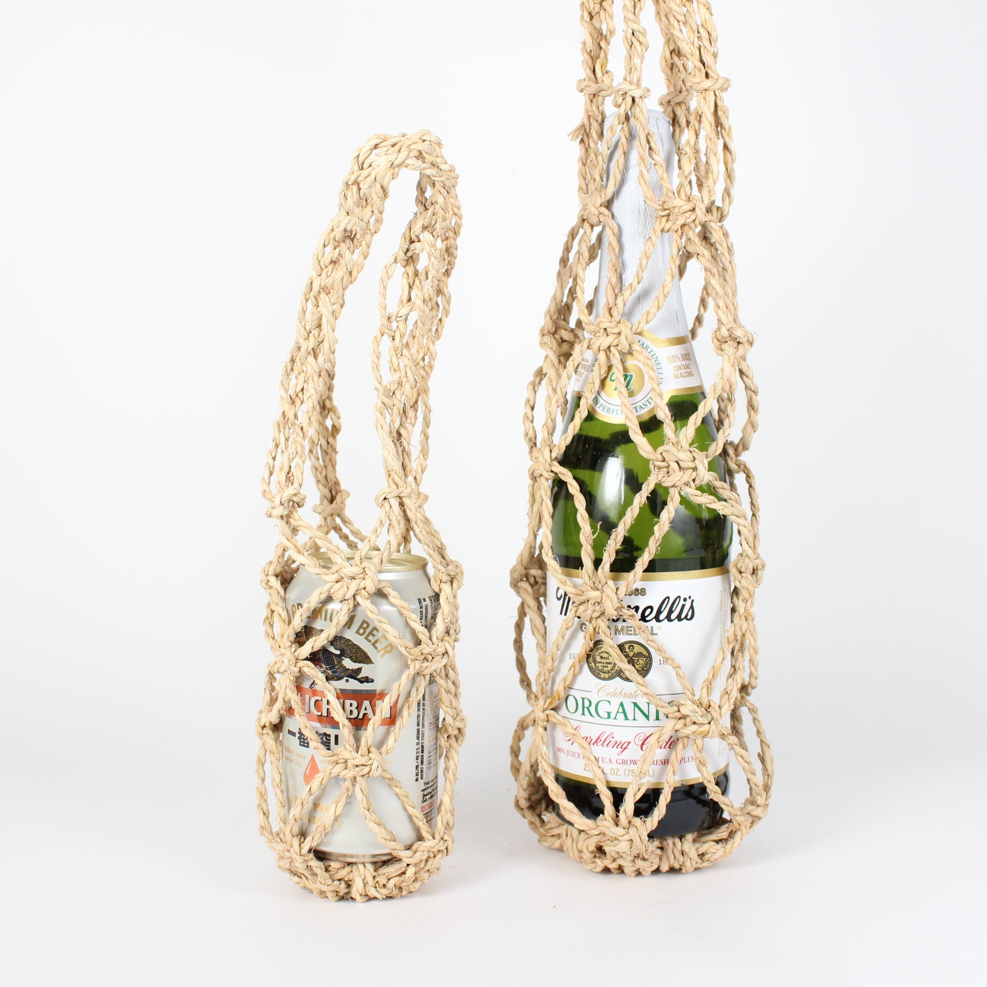 Japanese Rice Straw Binkago Bottle Bag, 2 Sizes