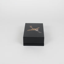 Japanese Urushi Lacquered Wooden Business Card Case, Crane Motif