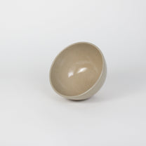 Japanese Porcelain Hime Chawan Tea Bowl, Beige Ash Glazed