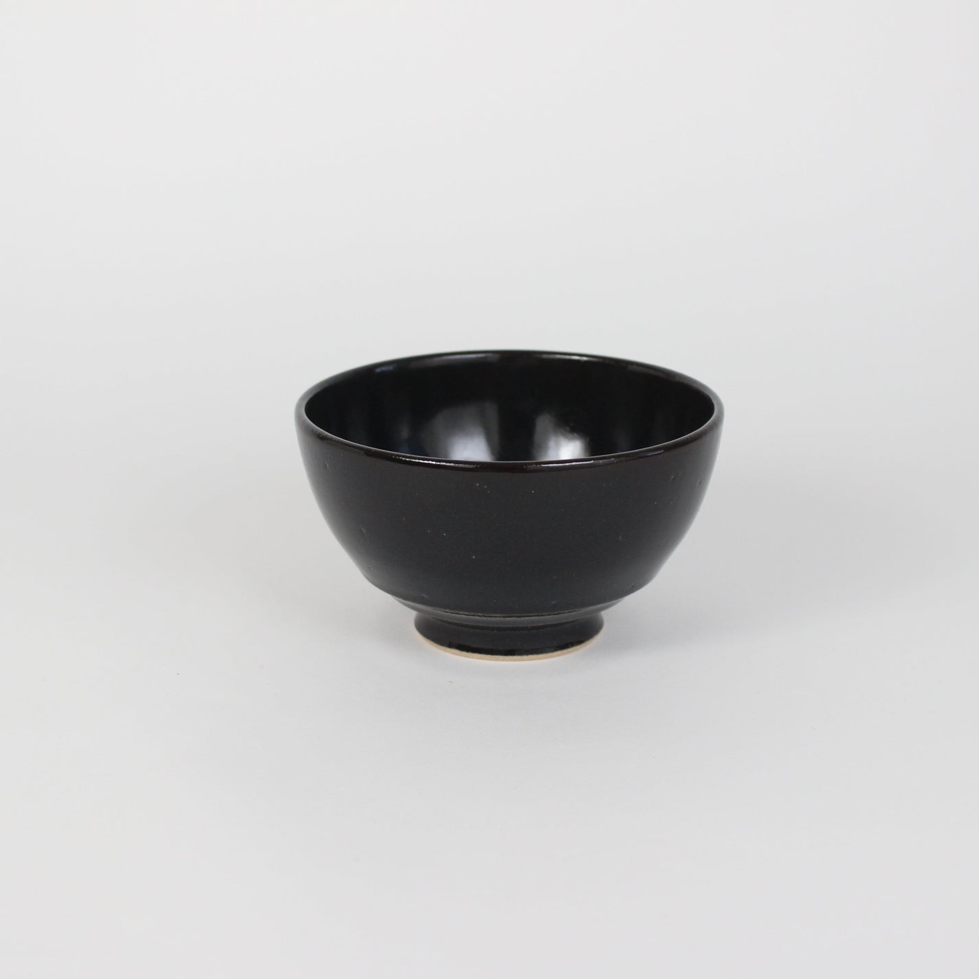 Japanese Porcelain Hime Chawan Tea Bowl, Black
