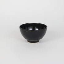 Japanese Porcelain Hime Chawan Tea Bowl, Black