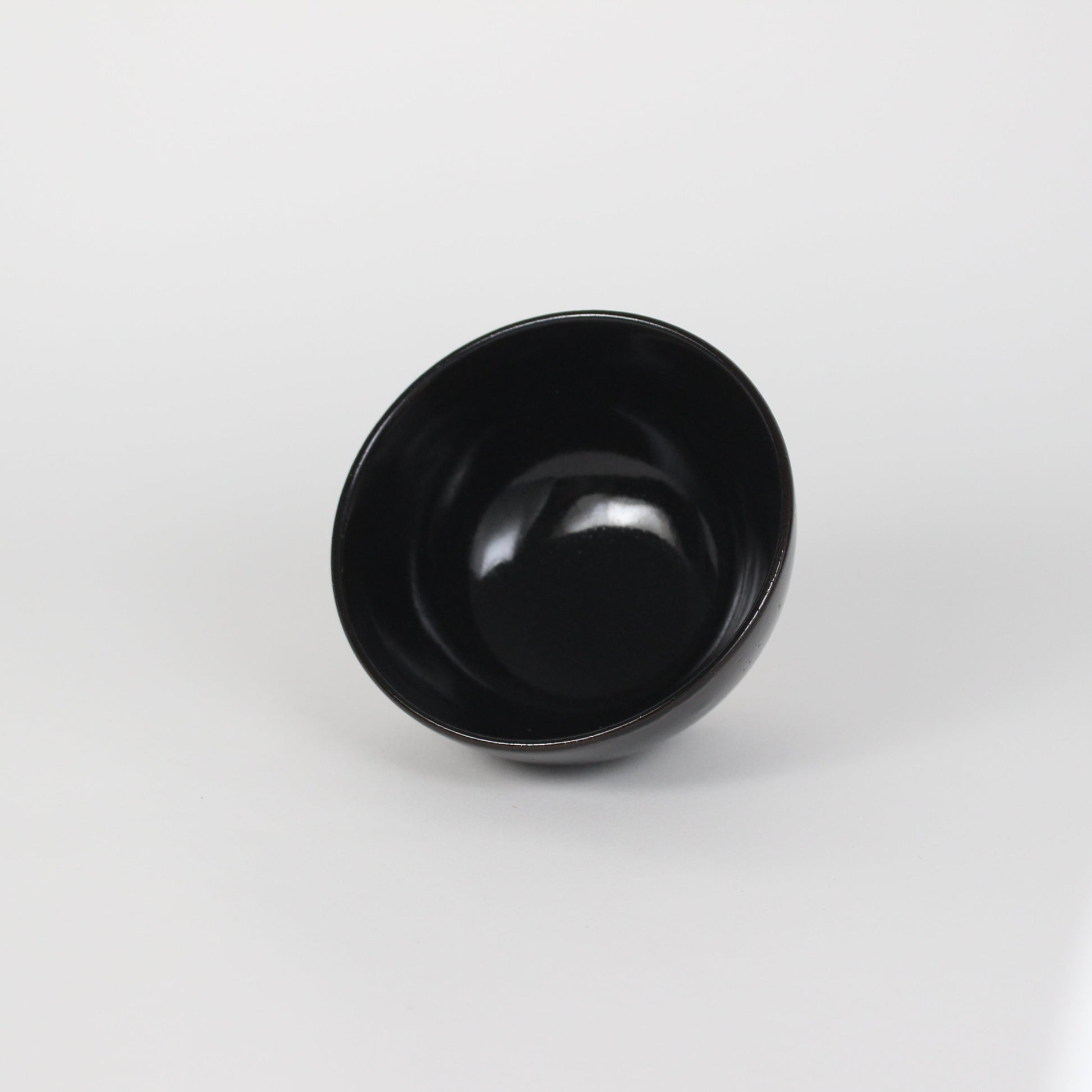 Japanese Porcelain Hime Chawan Tea Bowl, Black