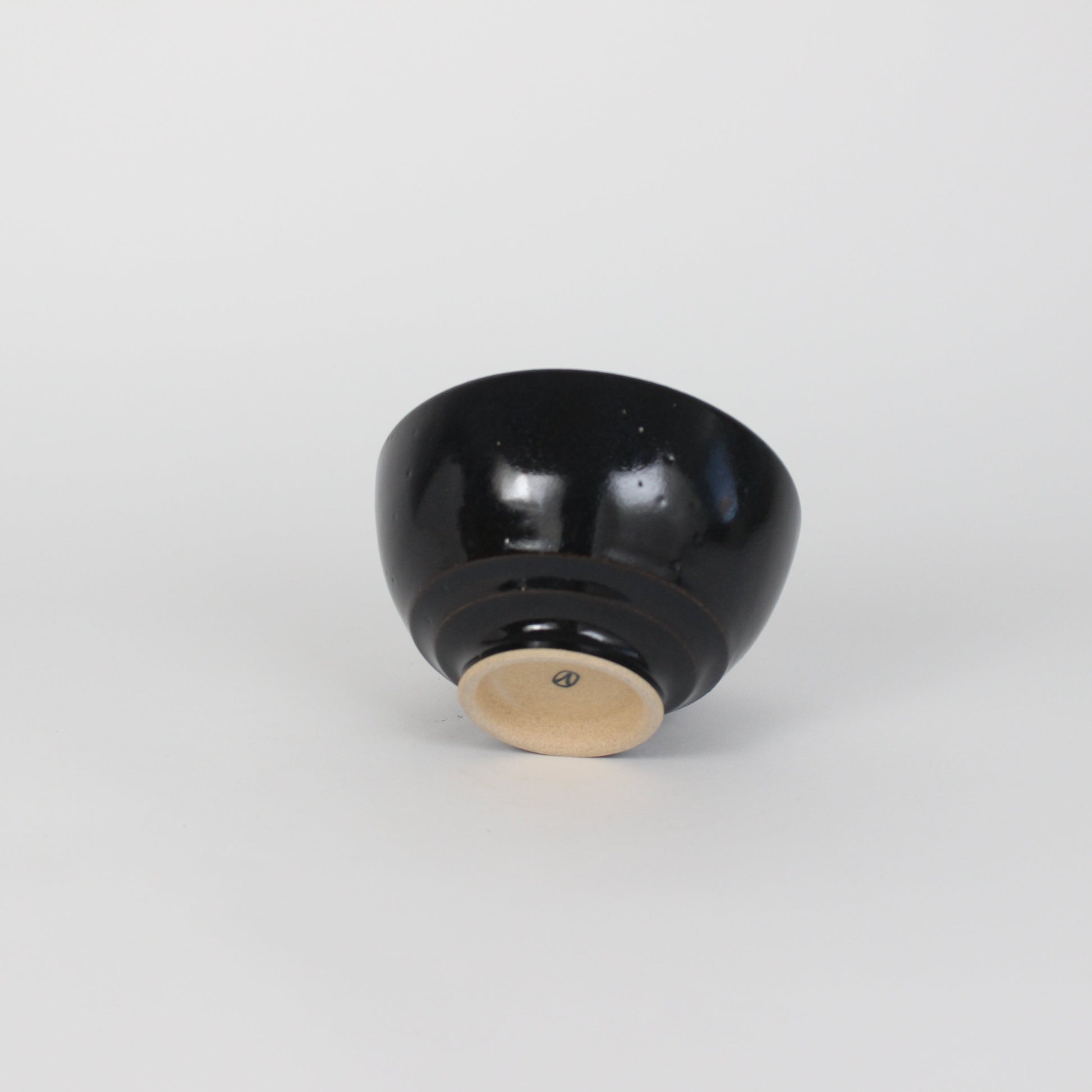Japanese Porcelain Hime Chawan Tea Bowl, Black