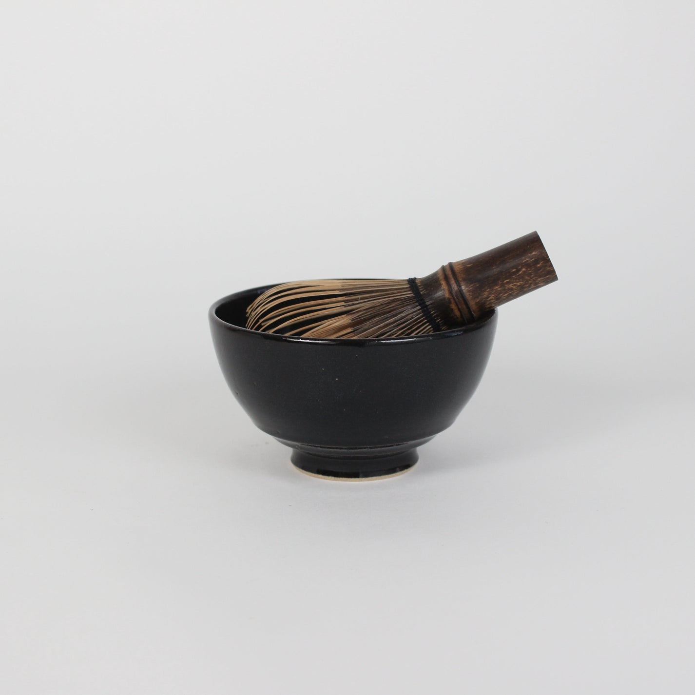 Japanese Porcelain Hime Chawan Tea Bowl, Black