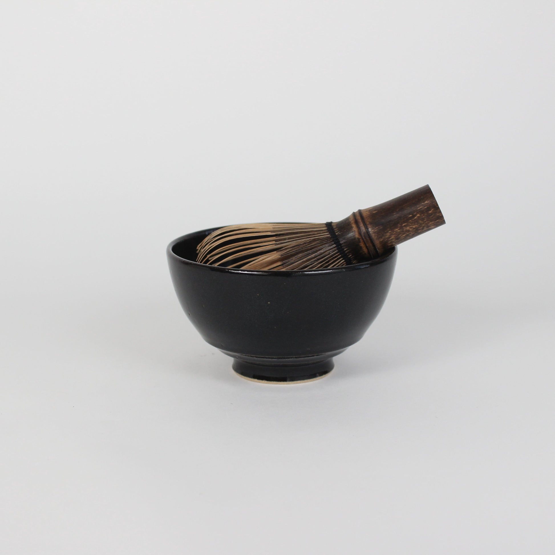 Japanese Porcelain Hime Chawan Tea Bowl, Black