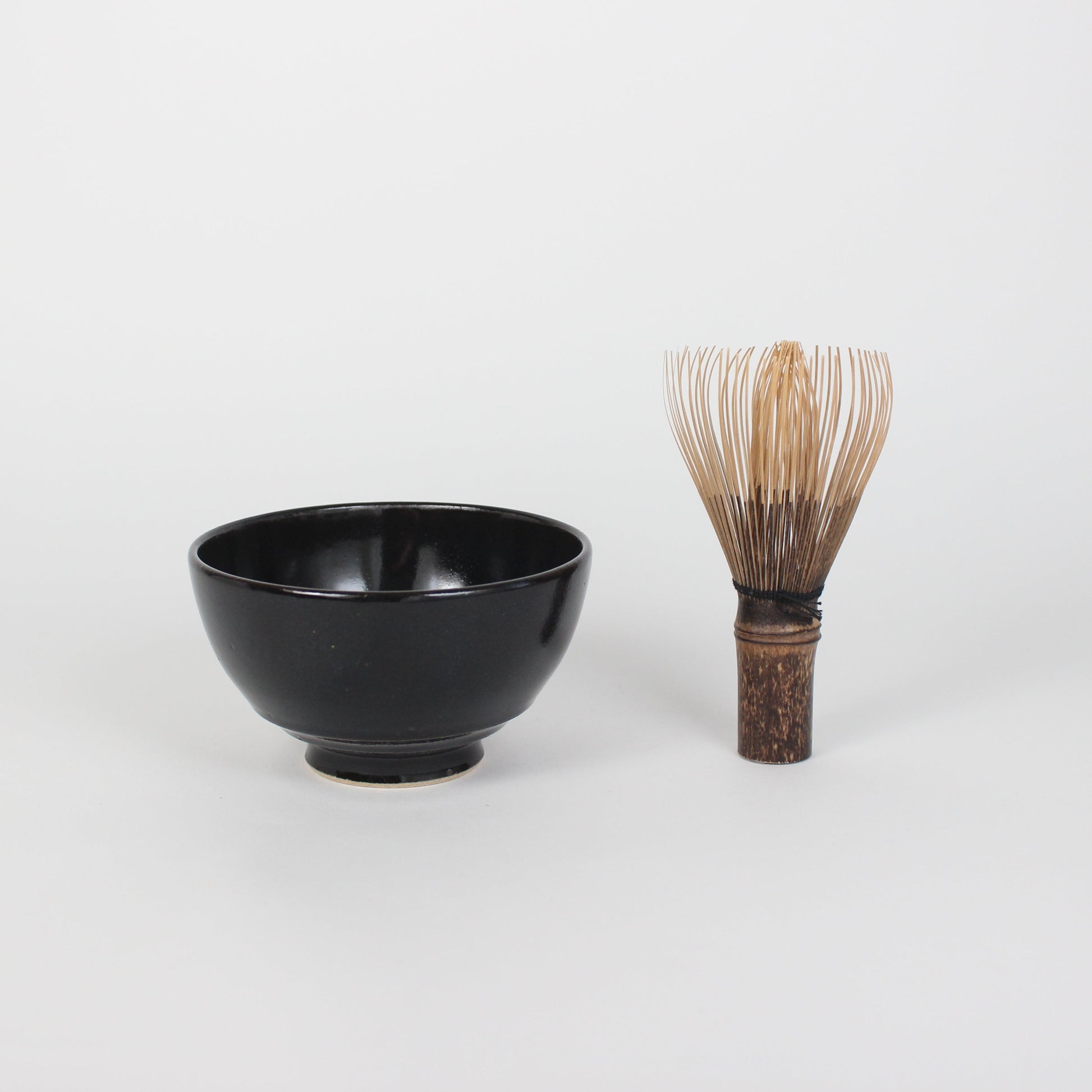 Japanese Porcelain Hime Chawan Tea Bowl, Black