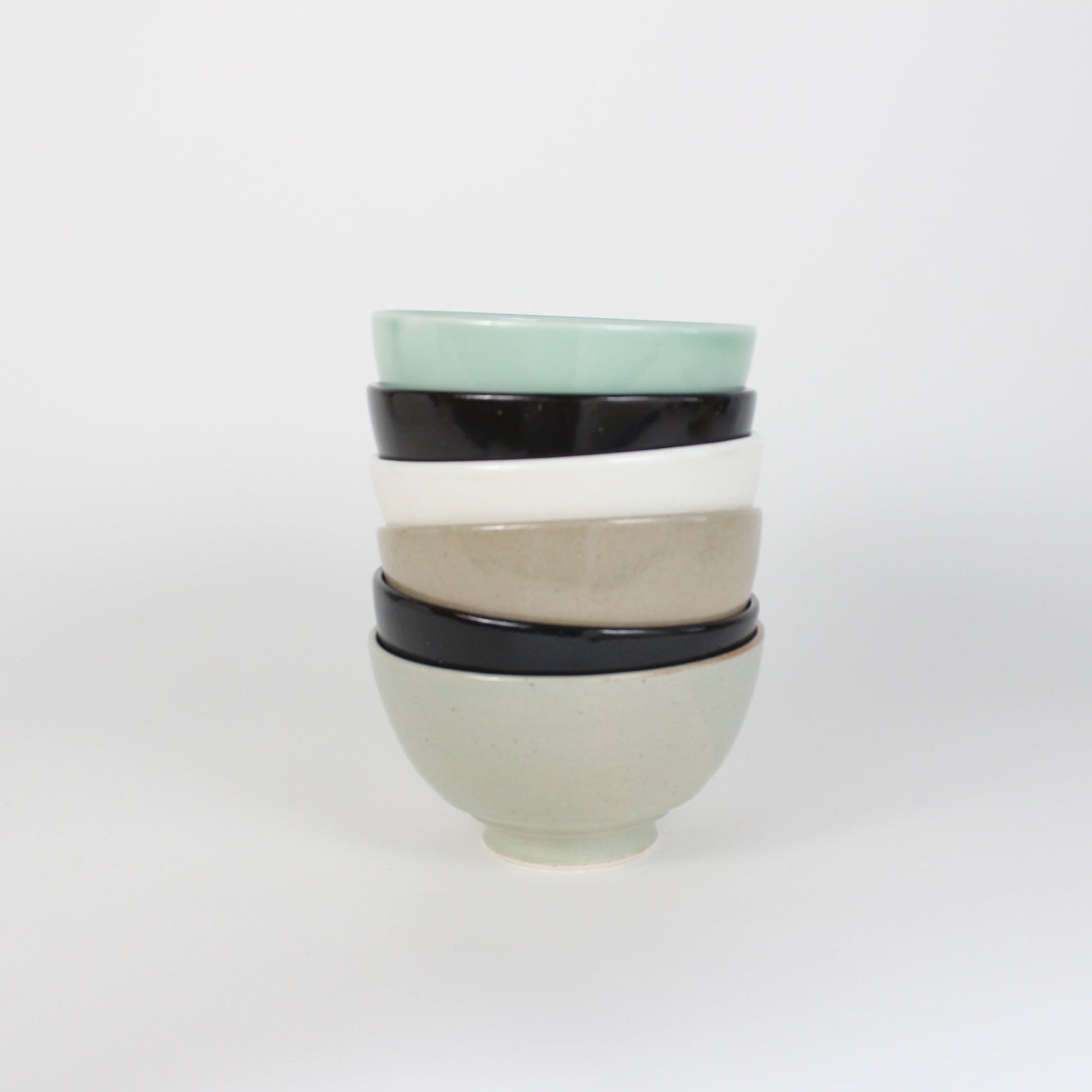 Japanese Porcelain Hime Chawan Tea Bowl, Beige Ash Glazed