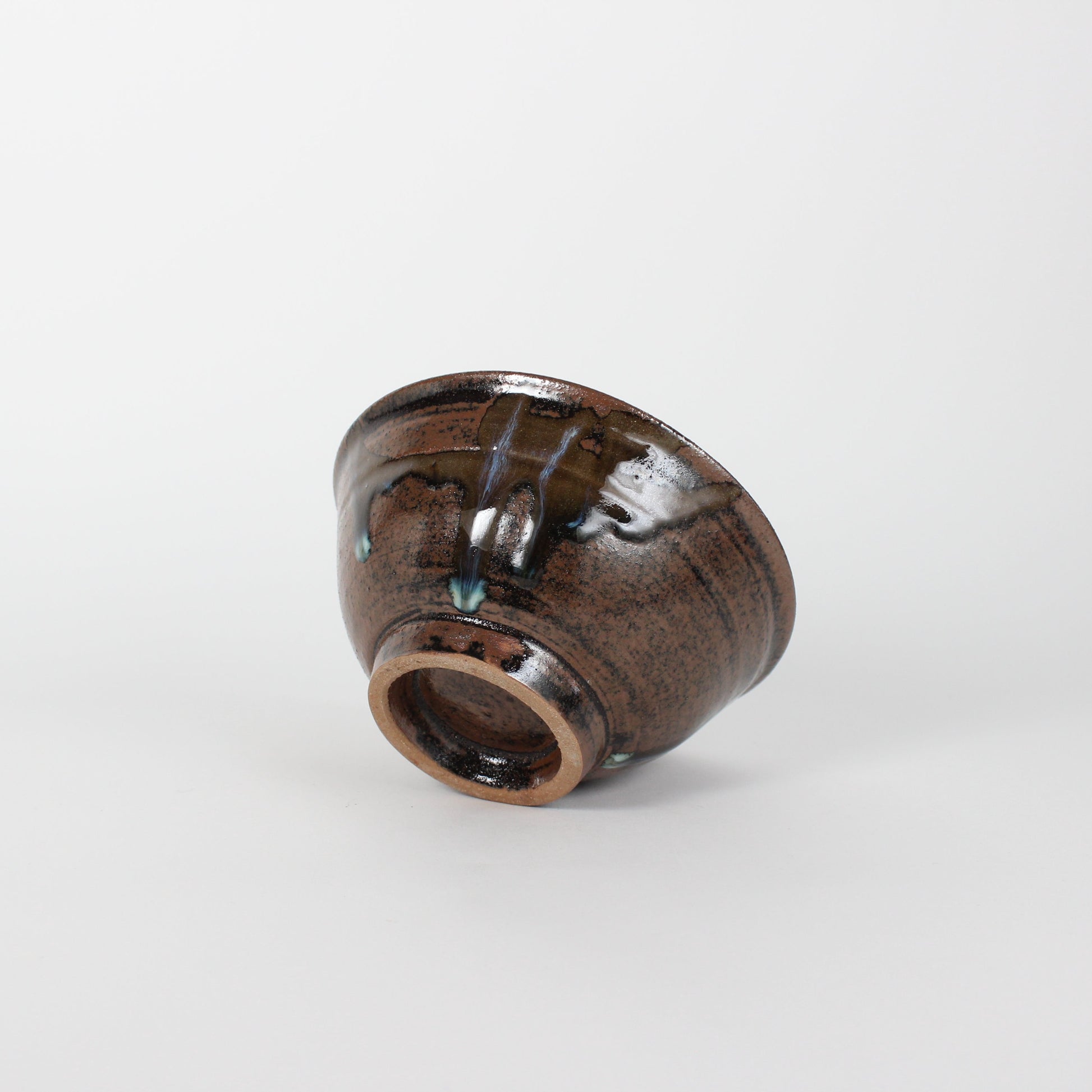 Japanese Black Glazed Ceramic Matcha Bowl