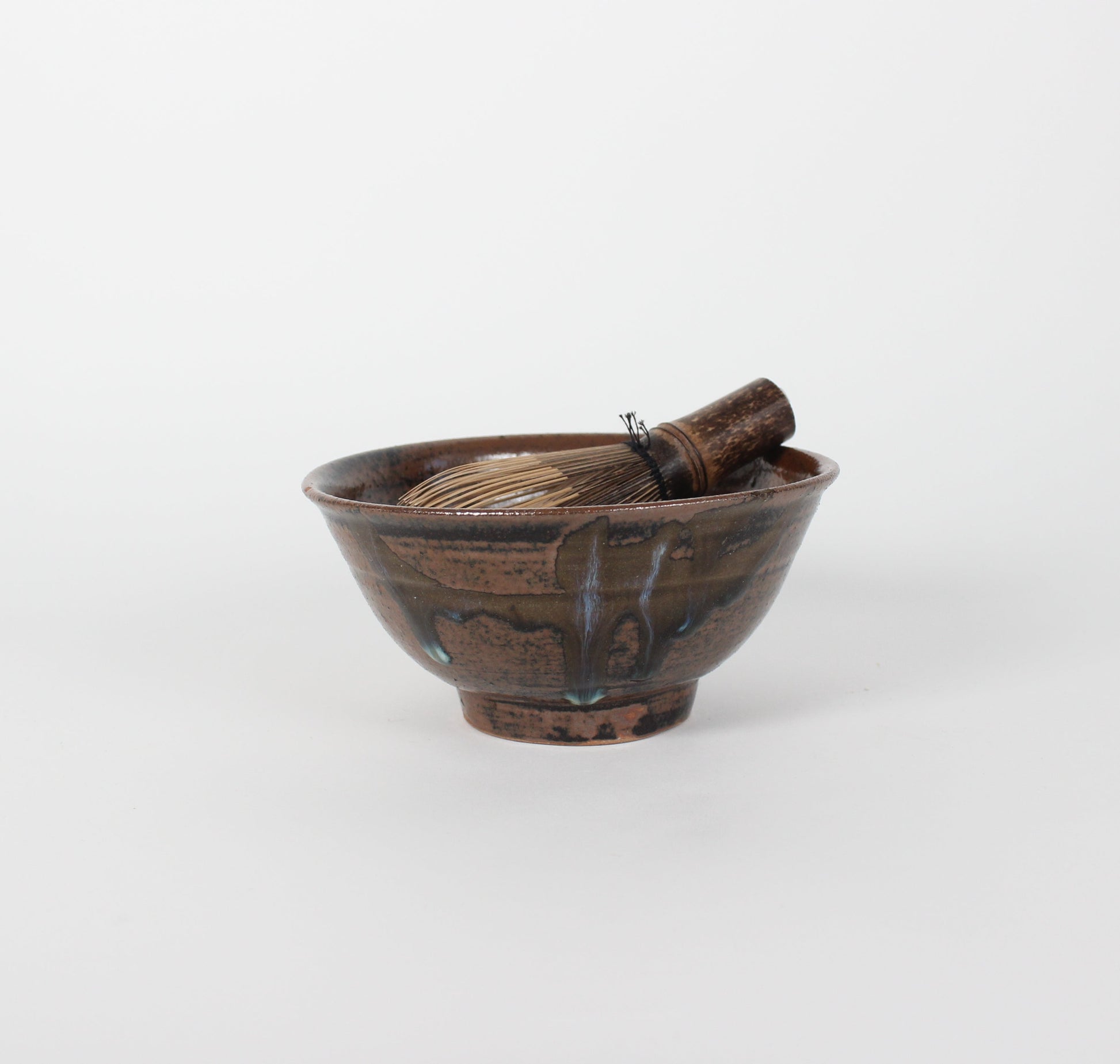 Japanese Black Glazed Ceramic Matcha Bowl