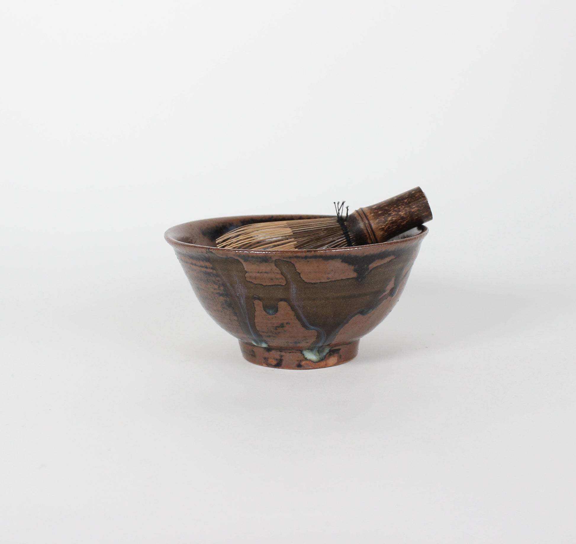 Japanese Black Glazed Ceramic Matcha Bowl