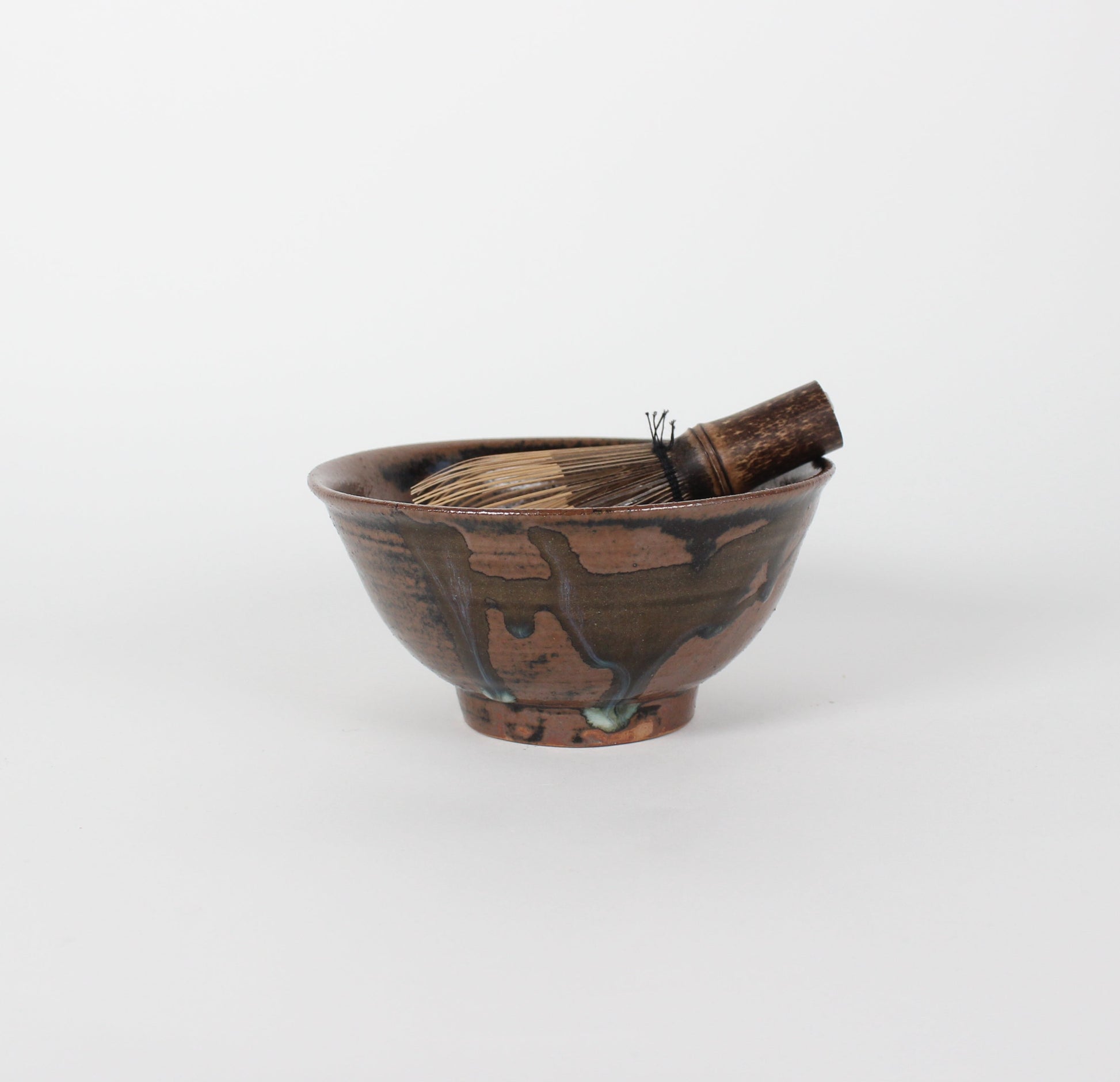 Japanese Black Glazed Ceramic Matcha Bowl