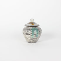 Japanese Onta-Yaki Tobikana Ceramic Lidded Jar