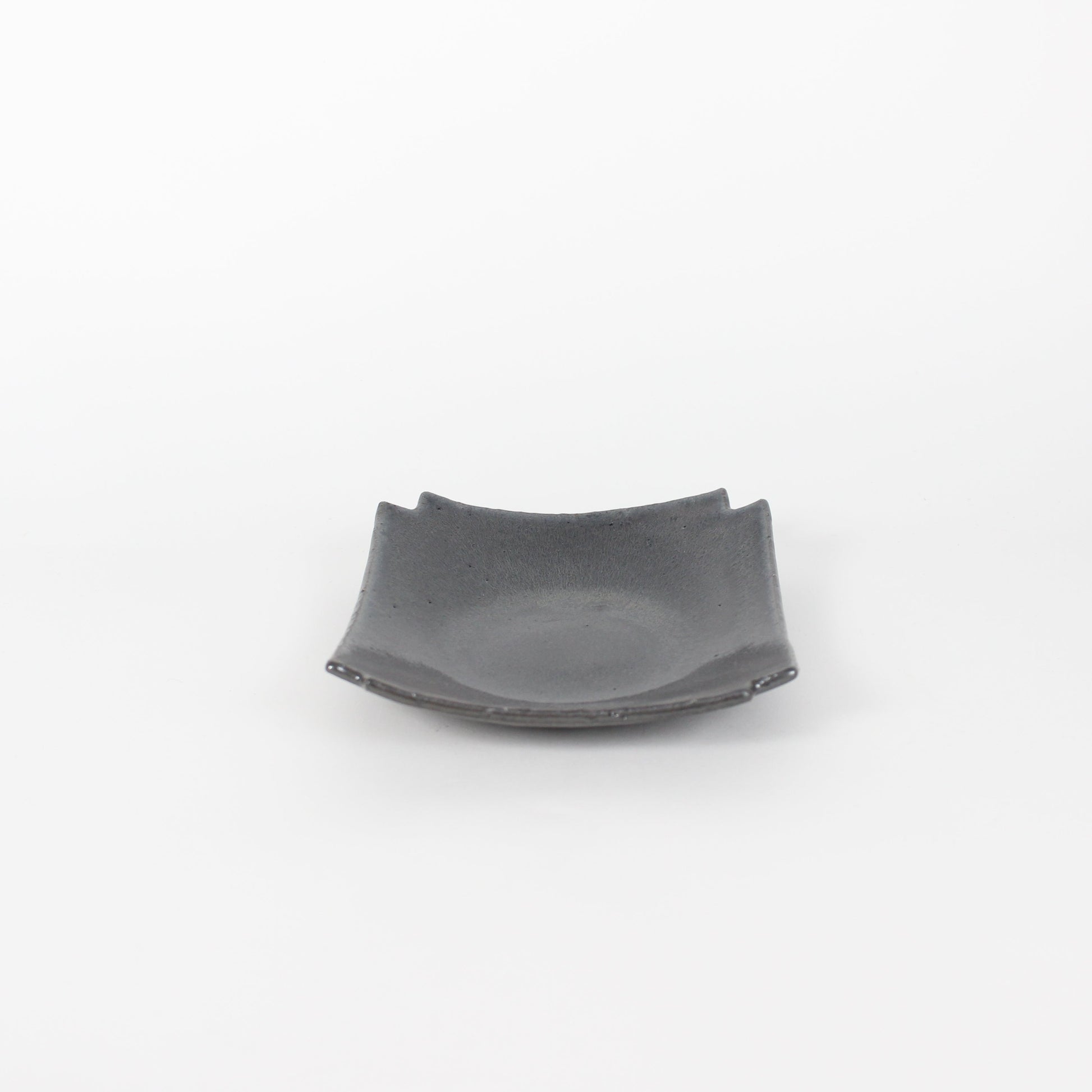 Japanese Black Mino-Yaki Ceramic Square Plate