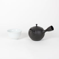 Japanese Tokoname Ceramic Round Kyusu Teapot