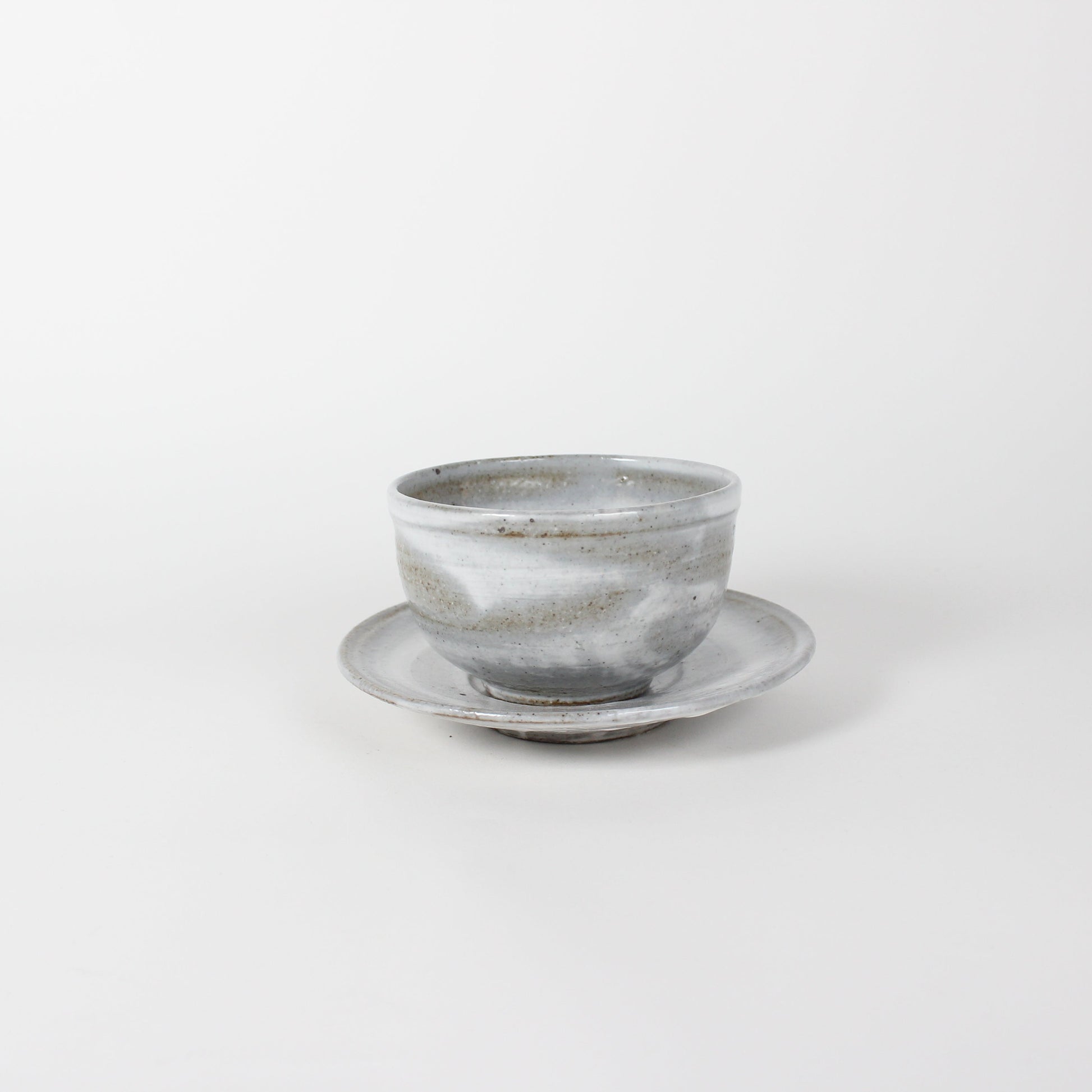 Japanese Shigaraki Ceramic Bowl and Saucer (Set)
