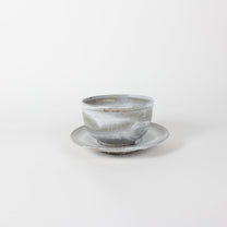 Japanese Shigaraki Ceramic Bowl and Saucer (Set)