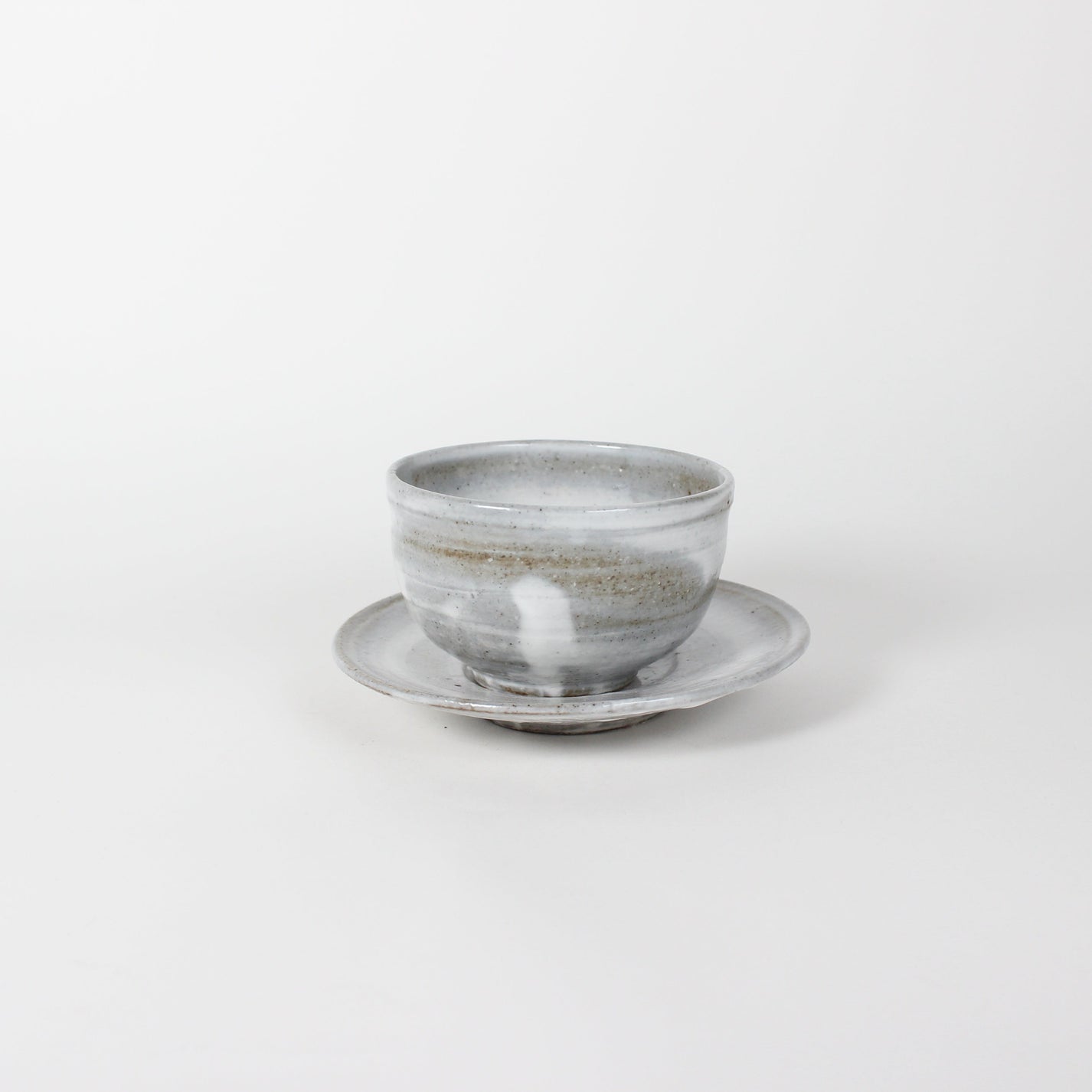 Japanese Shigaraki Ceramic Bowl and Saucer (Set)