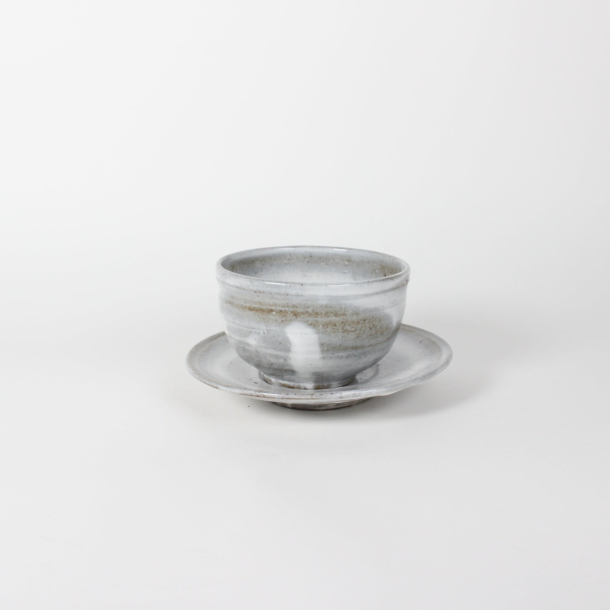 Japanese Shigaraki Ceramic Bowl and Saucer (Set)