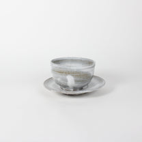 Japanese Shigaraki Ceramic Bowl and Saucer (Set)