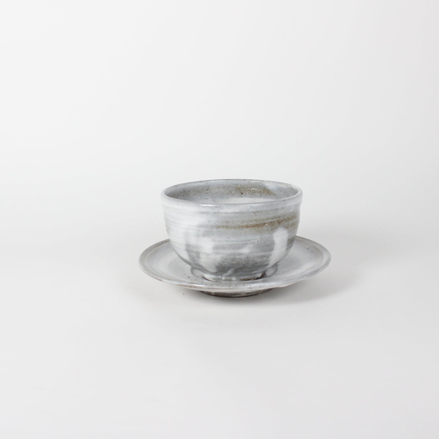 Japanese Shigaraki Ceramic Bowl and Saucer (Set)