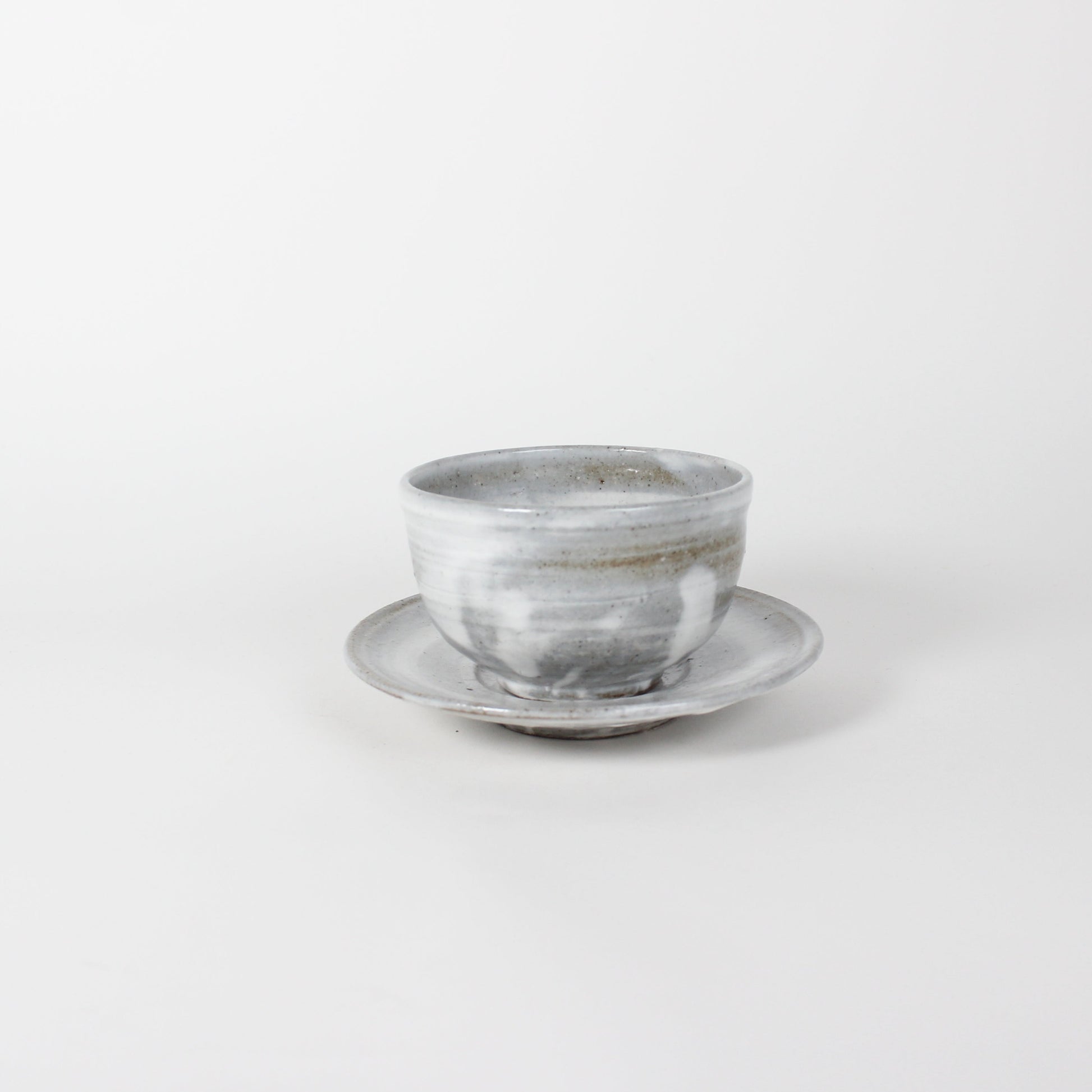 Japanese Shigaraki Ceramic Bowl and Saucer (Set)
