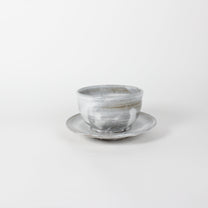 Japanese Shigaraki Ceramic Bowl and Saucer (Set)