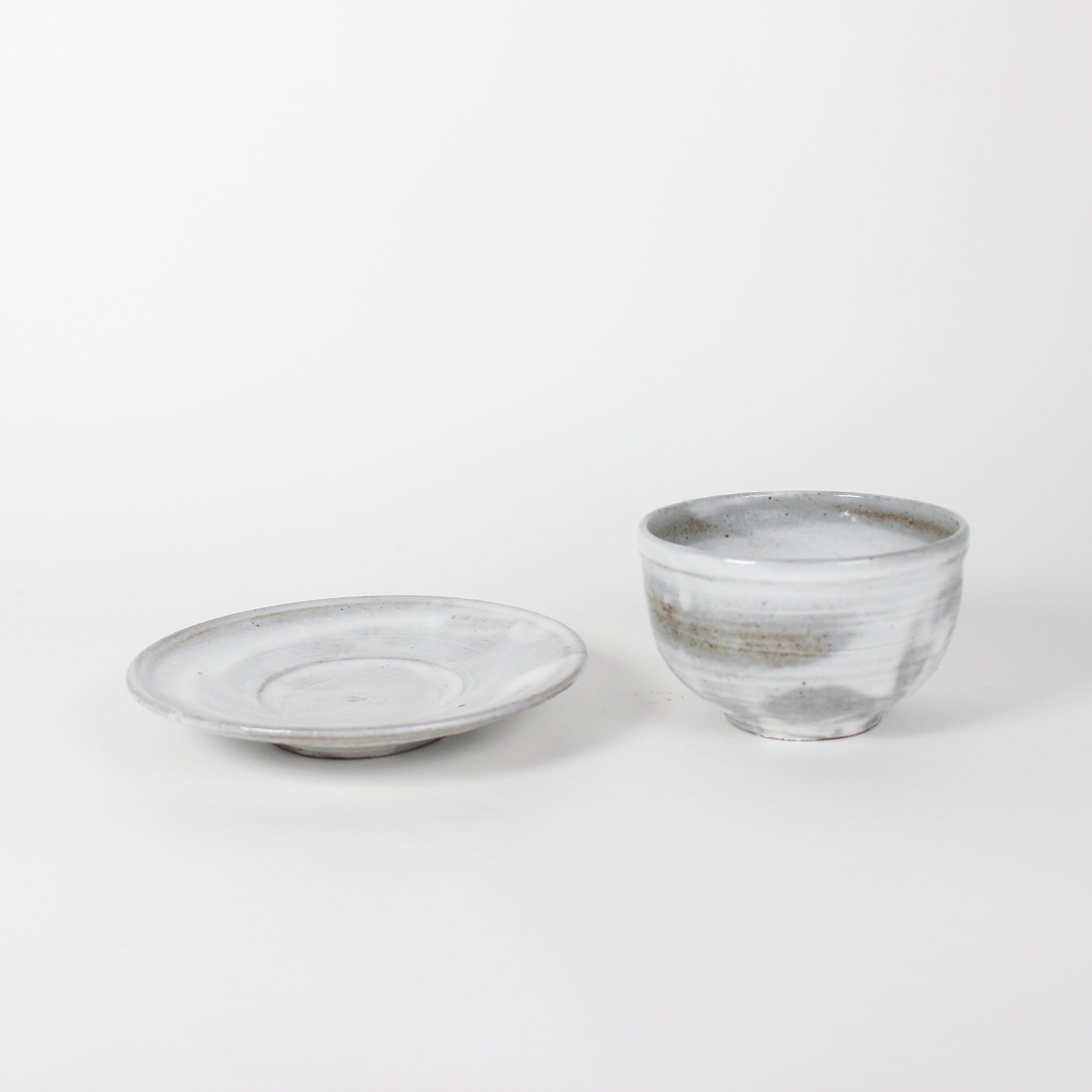 Japanese Shigaraki Ceramic Bowl and Saucer (Set)